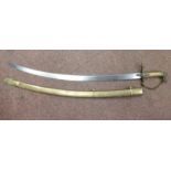 A 2nd West India band sword with a brass lion's head pommel, chain guard and crowns on the hilt,