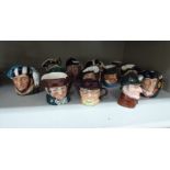Thirteen Royal Doulton and other china miniature character jugs: to include 'The Sleuth' D6639 2.