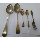 19th & 20thC silver flatware: to include a pair of Old English pattern tablespoons mixed marks