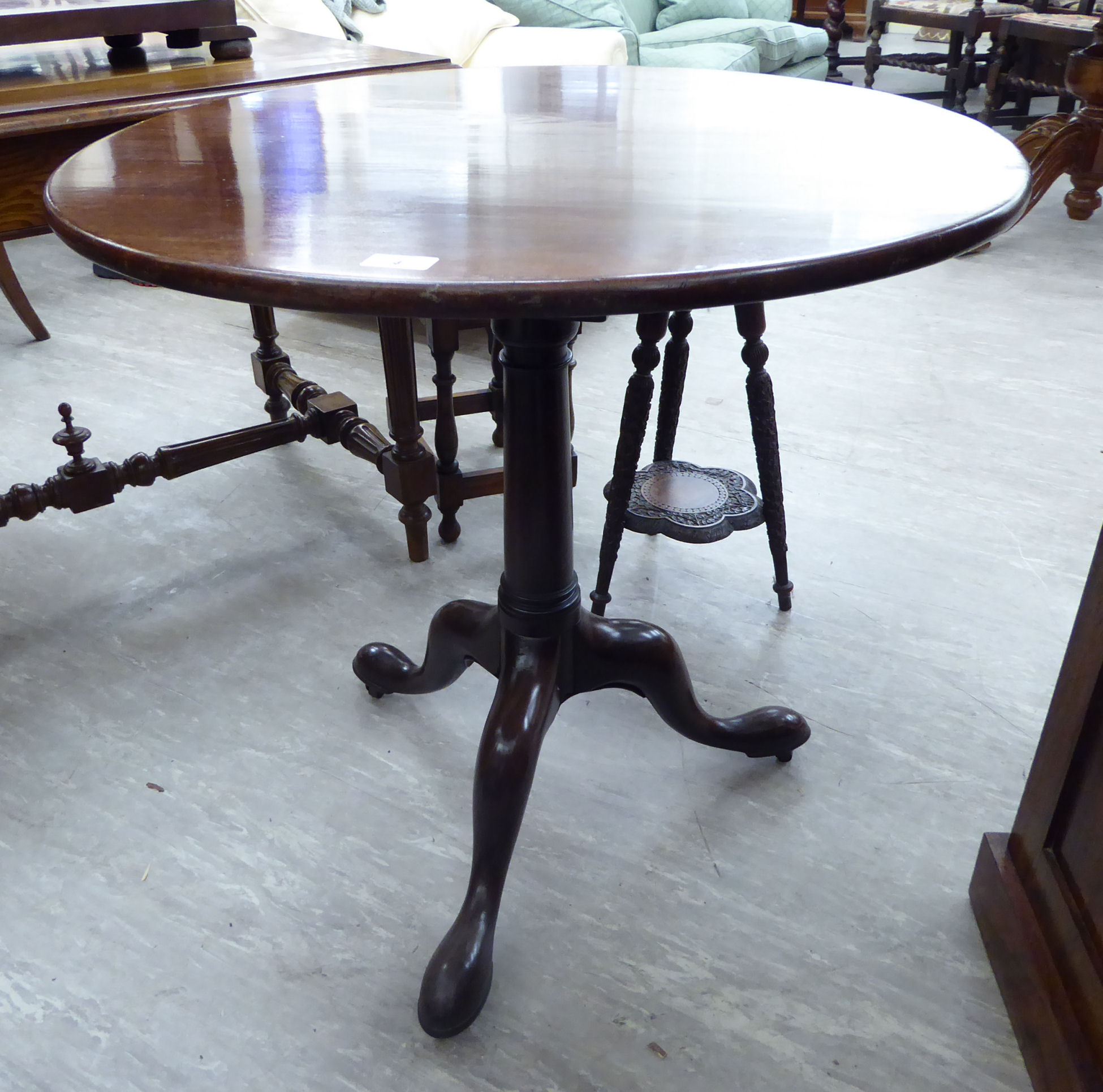 A George III mahogany pedestal table,