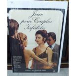 A 'vintage' French language film poster 'Jeux pour couples infideles' (games for unfair couples)