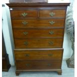An early 19thC Georgian style mahogany chest-on-chest,