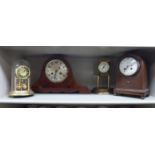 Four early 20thC mantle clocks: to include a 1930s slate cased example,