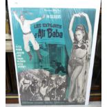 A 'vintage' French language film poster 'Les Exploits d'Ali baba' (the exploits of Ali Baba) 22''