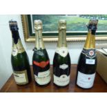 Four bottles of Champagne: to include a Jean Marie Blanc de Blancs F
