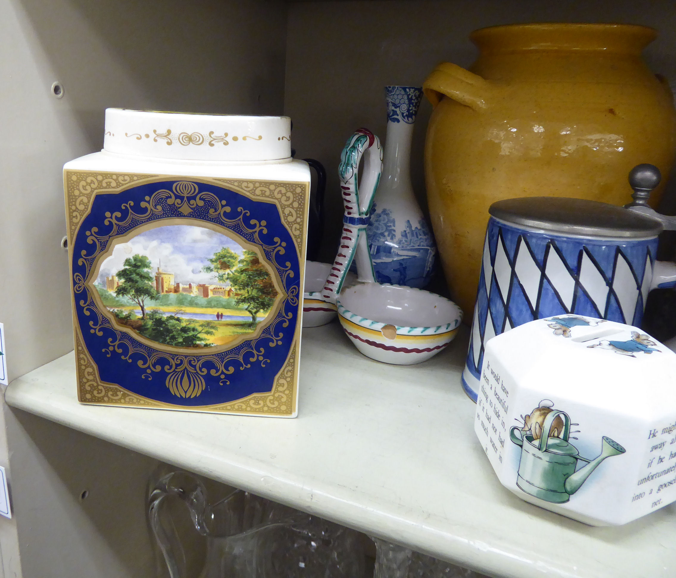 Decorative ceramics and glassware: to include a Royal Cauldron Ironstone china tea caddy, - Image 3 of 5