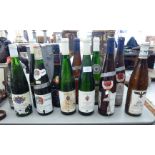 Twelve bottles: to include a 1990 Baden Markgrafschaft Weingut Lammlin-Schindler F