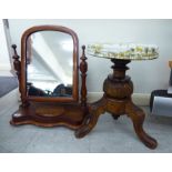 A late Victorian carved and stained beech framed stool,