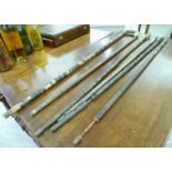 Six various horn and other mounted walking canes CA