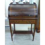 An lady's Edwardian crossbanded and string inlaid mahogany writing desk,