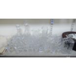 Glassware: to include a lead crystal decanter and stopper with facet cut decoration 10''h