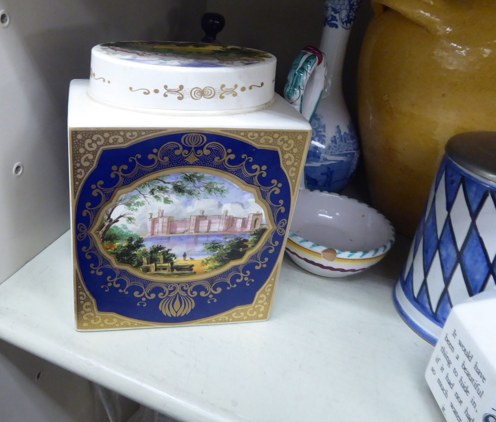 Decorative ceramics and glassware: to include a Royal Cauldron Ironstone china tea caddy, - Image 4 of 5