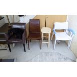 Small furniture: to include a pair of Stua white painted elbow chairs,