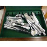 A six person stainless steel Kings pattern canteen of cutlery and flatware,