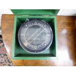 An early 20thC black and grey painted, metal framed ship's bulkhead compass, model type P4A, No.