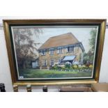 Cedric Dawe - a study of a house watercolour bears a signature 19'' x 29'' framed HSR