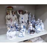 Decorative ceramics: to include a late Victorian Staffordshire pottery flatback group,
