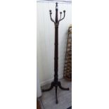 A reproduction of a George III mahogany and brass mounted hatstand,