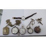 Silver and silver plated collectables: to include a late Victorian pocket watch,