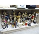Variously made and mounted trophies, mixed sizes & forms: to include sporting examples largest 14.
