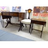 Small furniture: to include an Edwardian marquetry inlaid mahogany salon chair,