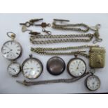 Silver and silver plated collectables: to include a late Victorian pocket watch,