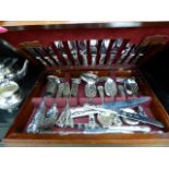 A Cooper Ludlam silver plated Kings pattern canteen of cutlery,