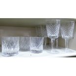 Glassware: to include a set of four Waterford crystal pedestal wines OS1