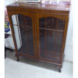 Small furniture: to include a pair of modern mahogany finished pedestal wine tables,