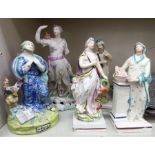 19thC & later ceramic figures: to include a Continental porcelain figure,