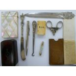 Small collectable items: to include a Danish white metal letter opener;