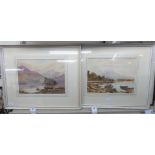 B Davis - two similar studies of Loch Lomond watercolours bearing signatures 10'' x 14'' framed