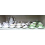 Ceramics: to include a late Victorian Staffordshire bone china six person tea set,