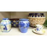 Decorative ceramics: to include a late Victorian Doulton Lambeth stoneware jardiniere,