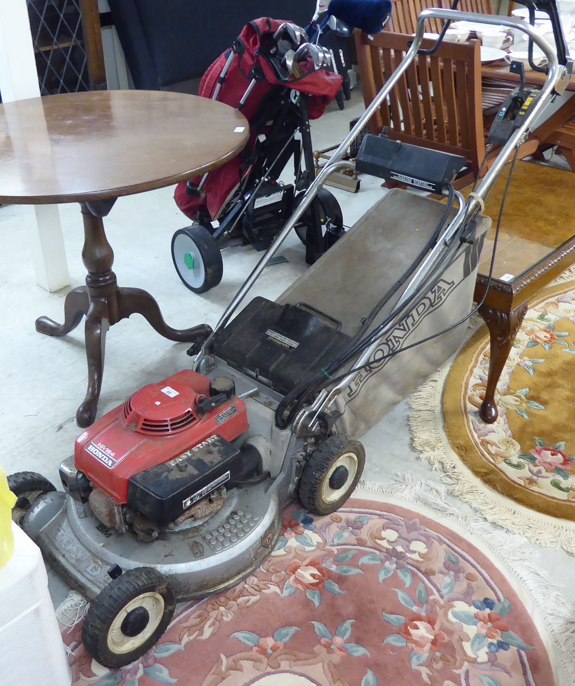 A Honda HR194 petrol driven rotary lawn mower BSR