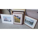 Framed prints: to include mainly landscapes largest 10'' x 14'' BSR