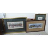 Ten framed J&J Cash woven tapestry pictures,