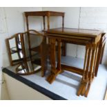Four items of small yew wood furniture, viz.
