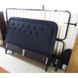 A John Lewis fabric covered double bed frame (only),