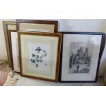 Framed prints: to include apothecary studies coloured prints largest 10'' x 14'' BSR