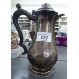 An Edwardian silver hot water jug of baluster form London 1902 CS