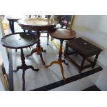 Small furniture: to include a reproduction of a George III mahogany wine table 21''h 12''dia