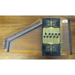 An early/mid 20thC painted wooden zither BSR
