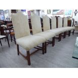 A set of six modern high back dining chairs,