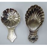 Two Irish silver caddy spoons, viz.