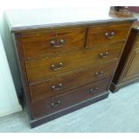 An Edwardian crossbanded mahogany dressing chest with two short/three long drawers,