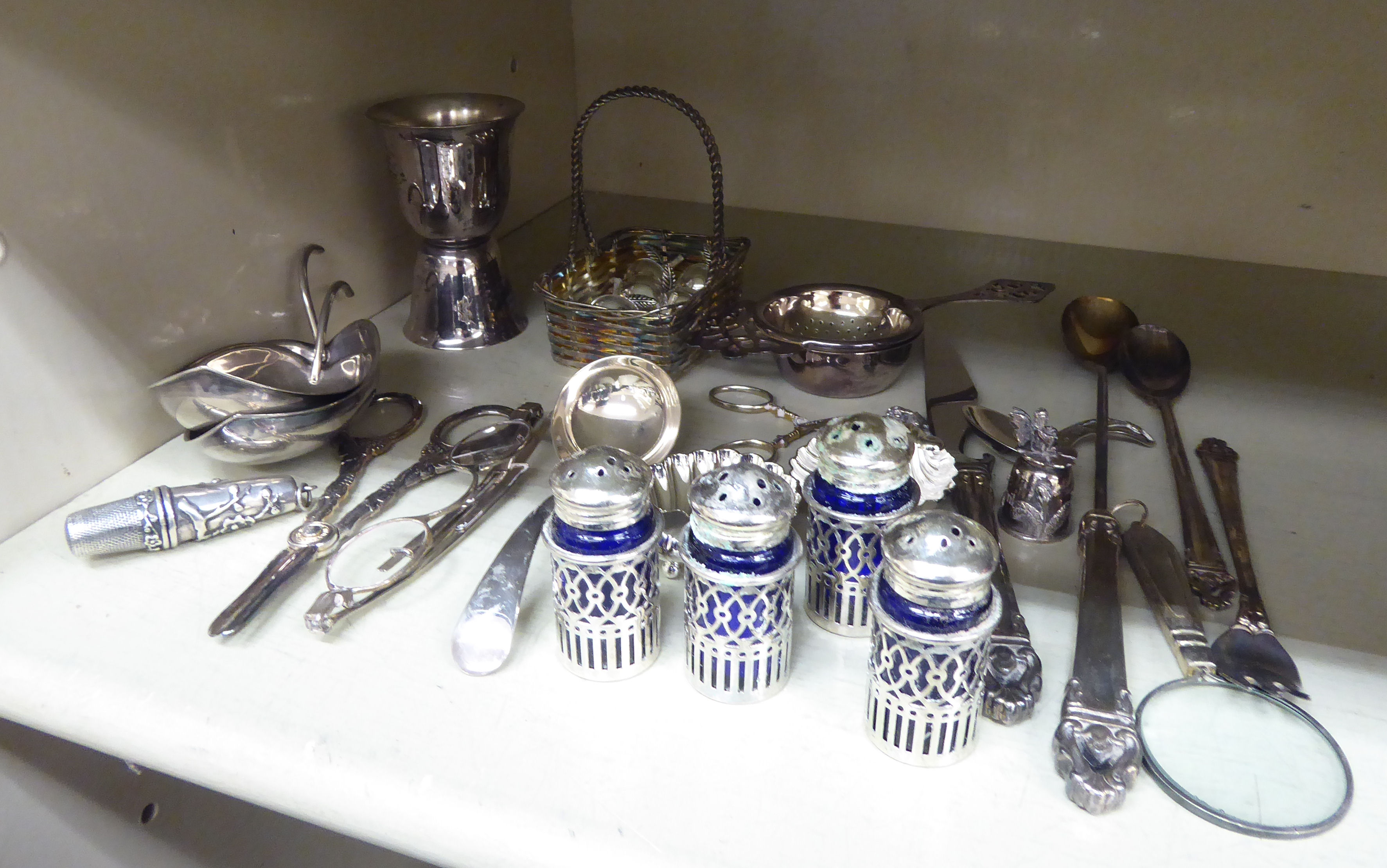 Small collectable metalware: to include servers, condiments pots,