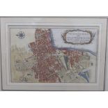 A 19thC coloured map 'A New and Accurate Plan of the City of Westminster,