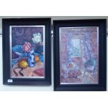 Gabrielle Moore - a still life study oil on board bears initials 11'' x 16'' framed;