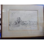 Attributed to James Duffield Hardy - 'Barnet Bridge' pencil studies 9'' x 13'' framed